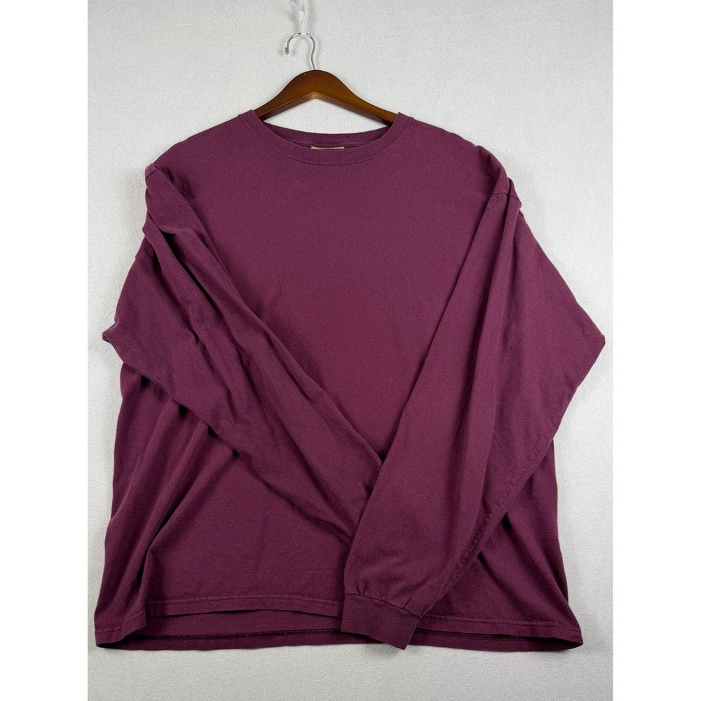 Vintage Tough T's by WearGuard Maroon Long Sleeve Shirt XL Cotton Y2K 90s Skater